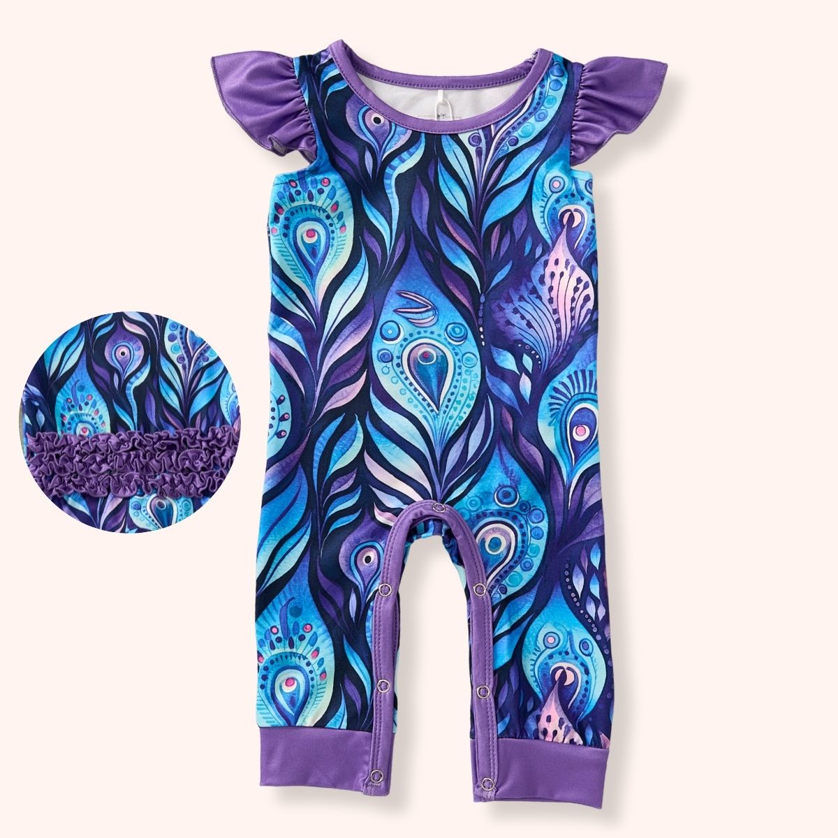 Majestic Plumes - Baby Romper