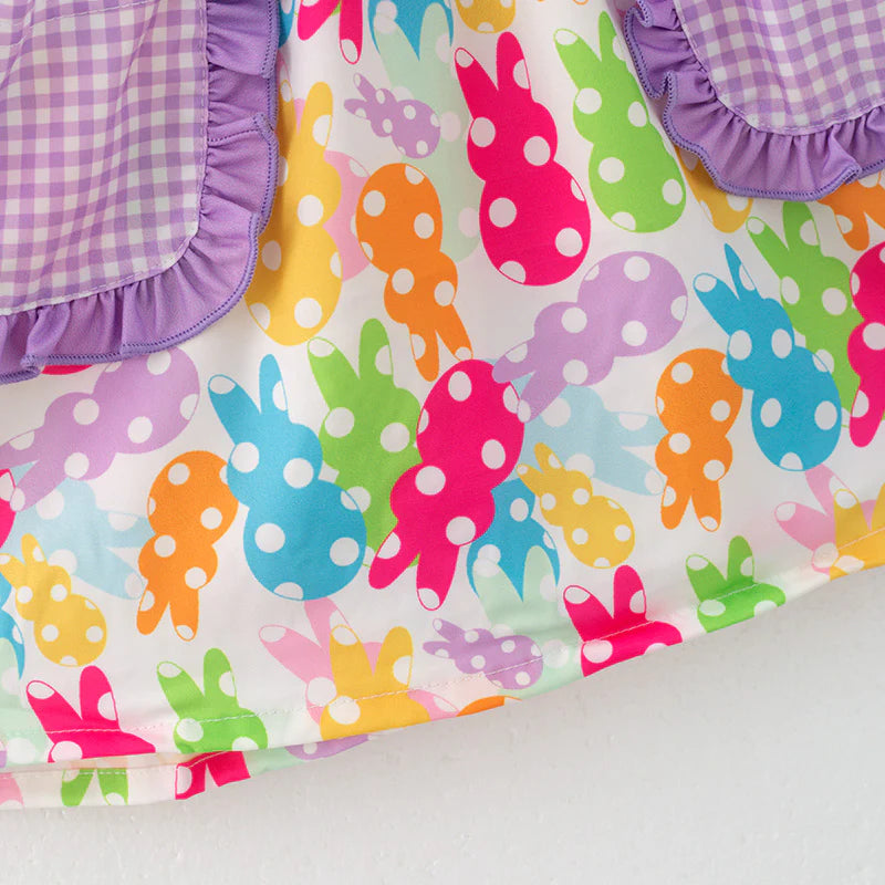 Girls Easter Bunny Embroidery Smocked Dress